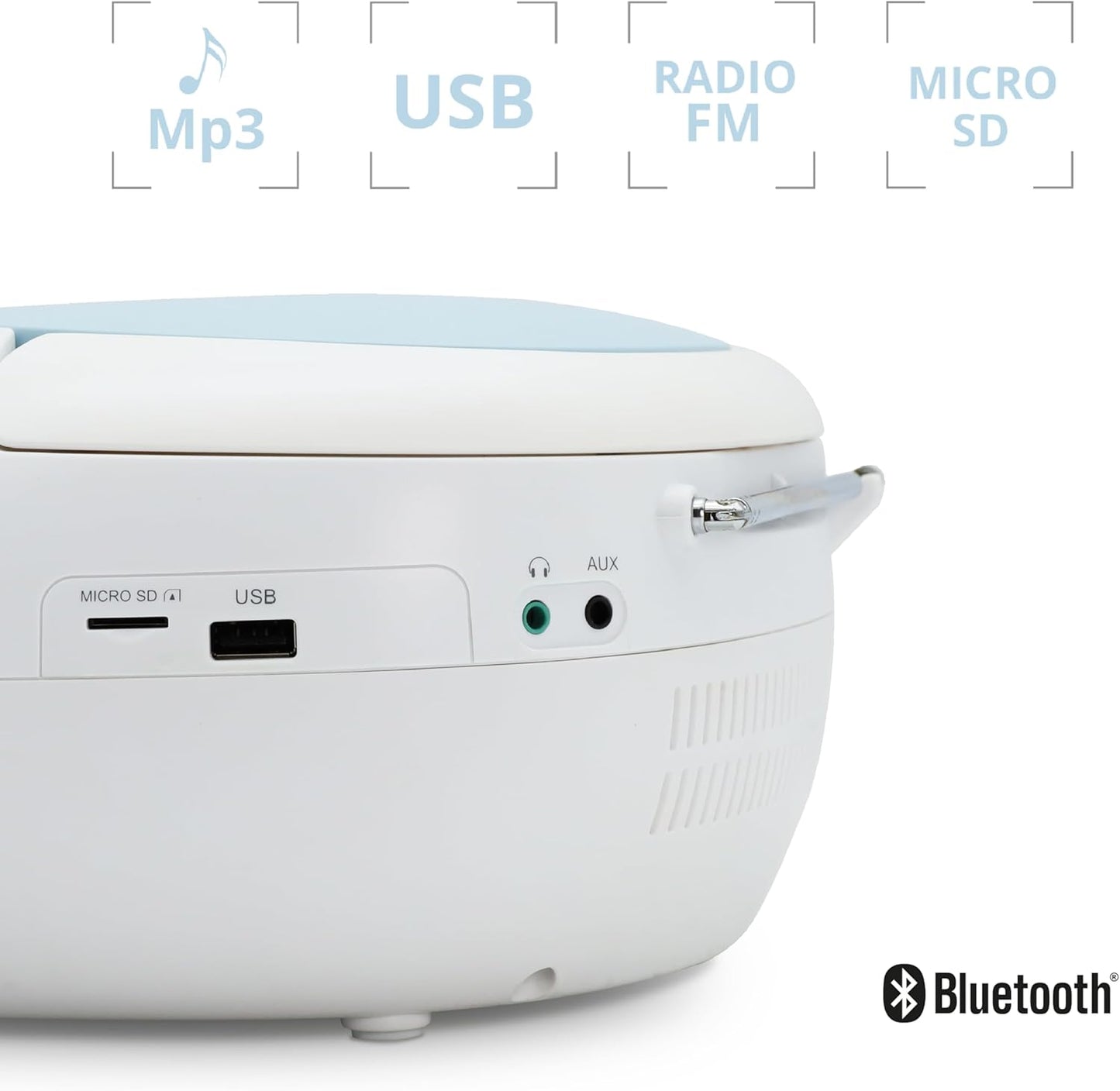 CD-Player mit Bluetooth und USB, Blau
