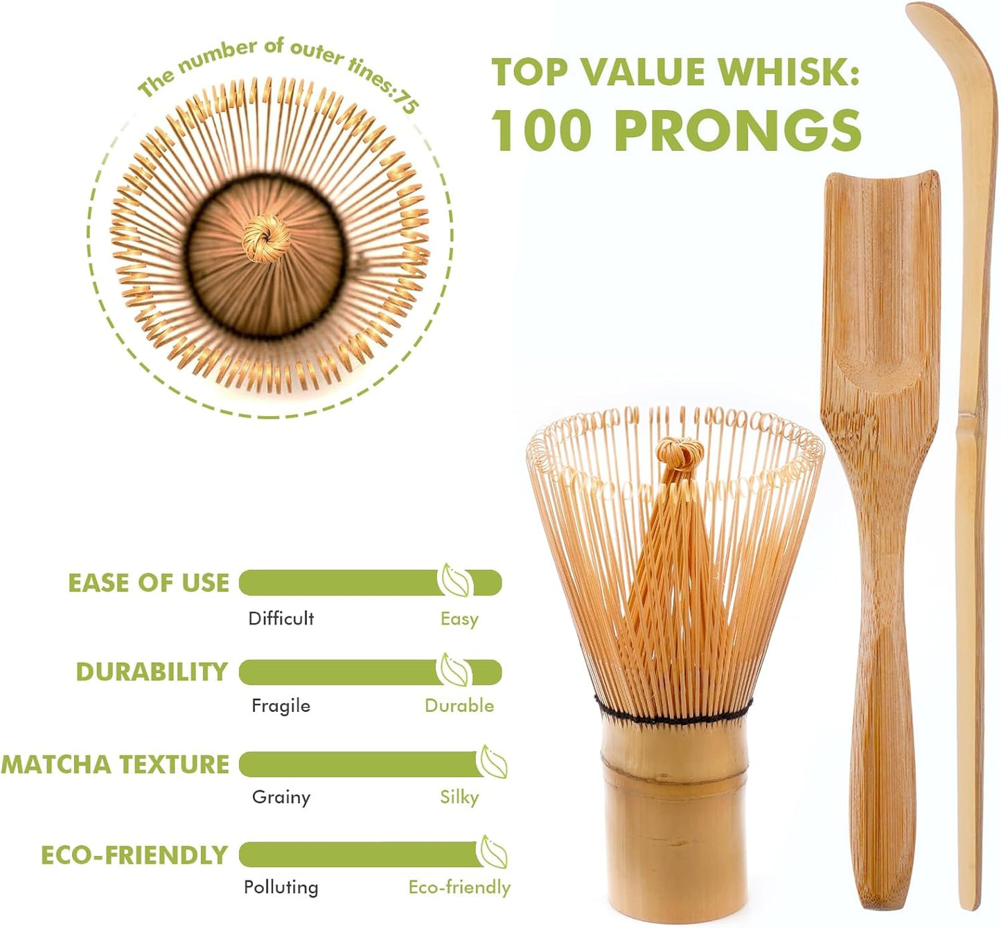 6-teiliges Matcha-Tee-Set, Grün Pflaume