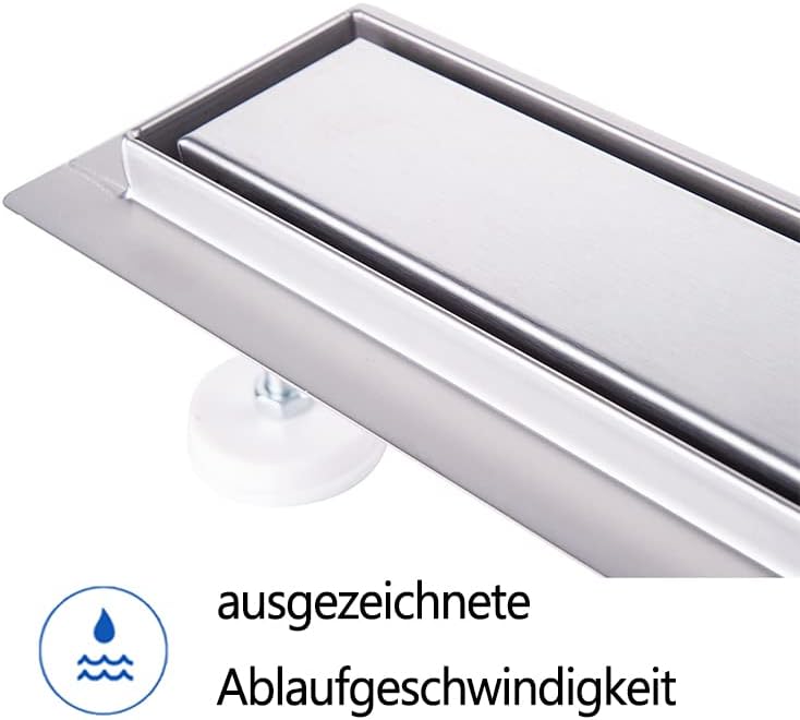 Duschrinne Komplettset mit Siphon und Haarsieb, 70 cm