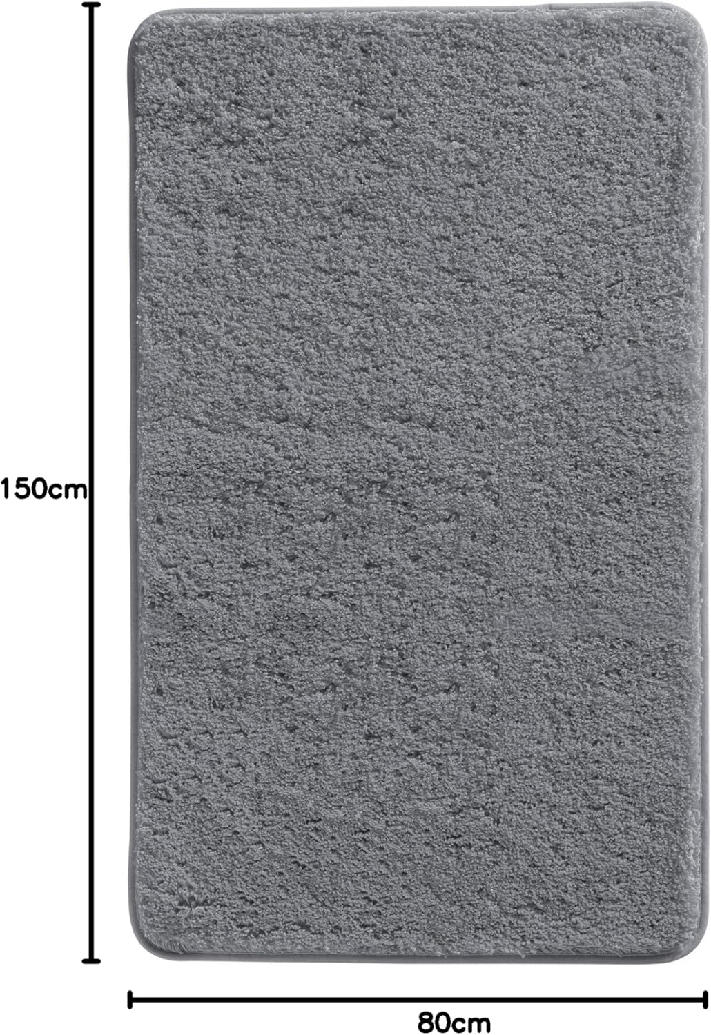 Badematte Rhodos, Anthrazit Badematte - 80x150 cm