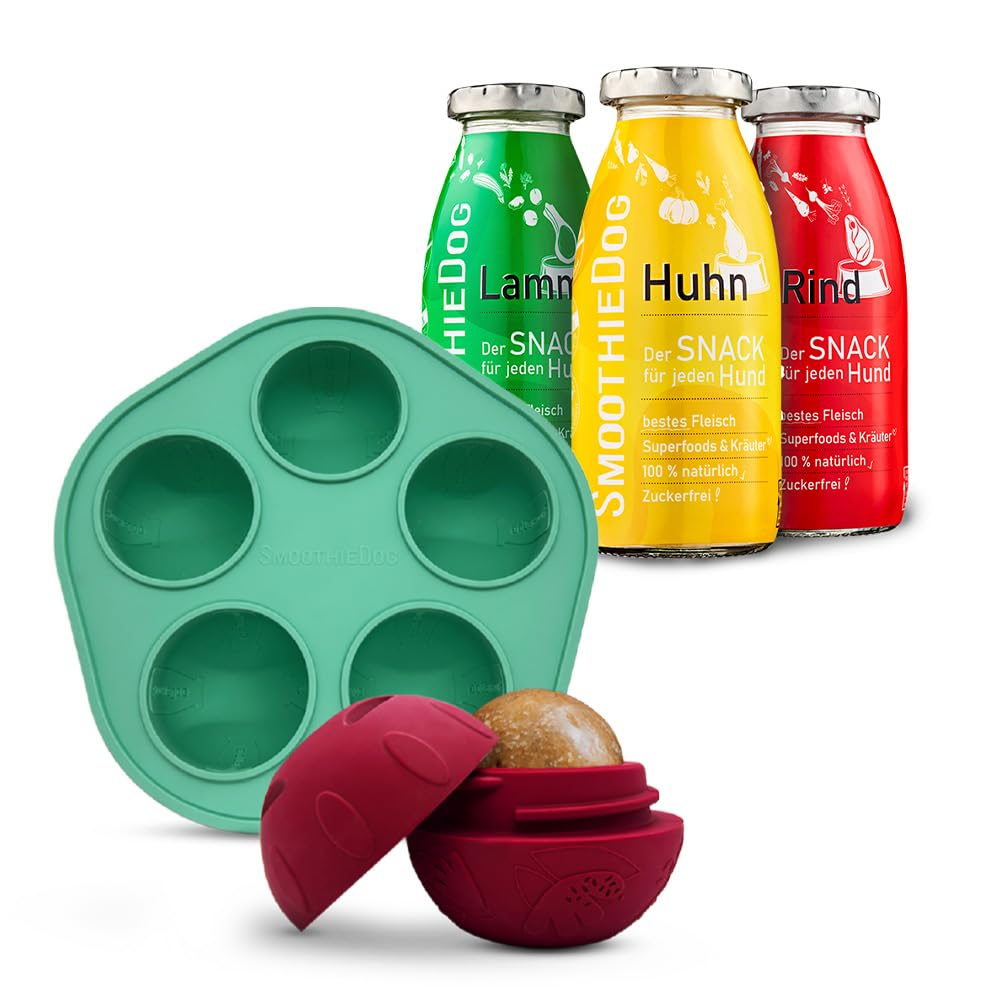 Schleckball 3er-Mix Hundesmoothie Set, Schleckball Set + 3 x 250 ml Smoothie