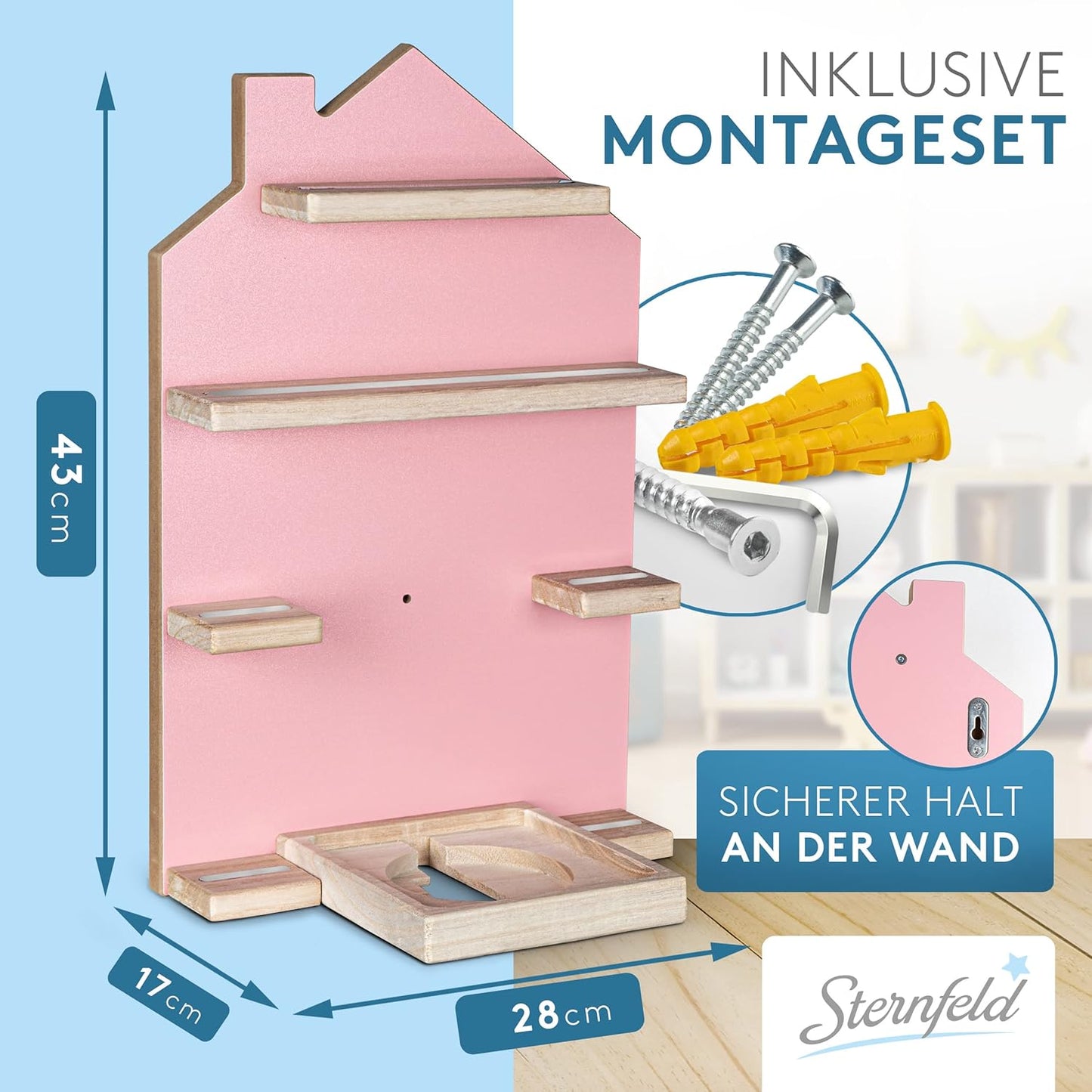 Magnetisches Tonie Regal für 32 Hörfiguren, Rosa für 32 Tonies