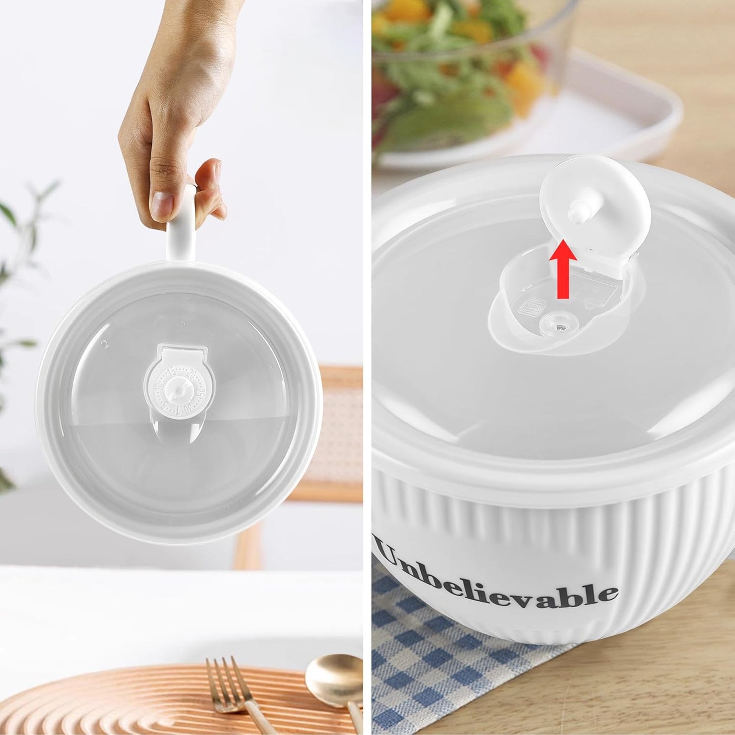 Porzellantasse mit Deckel, Weiß