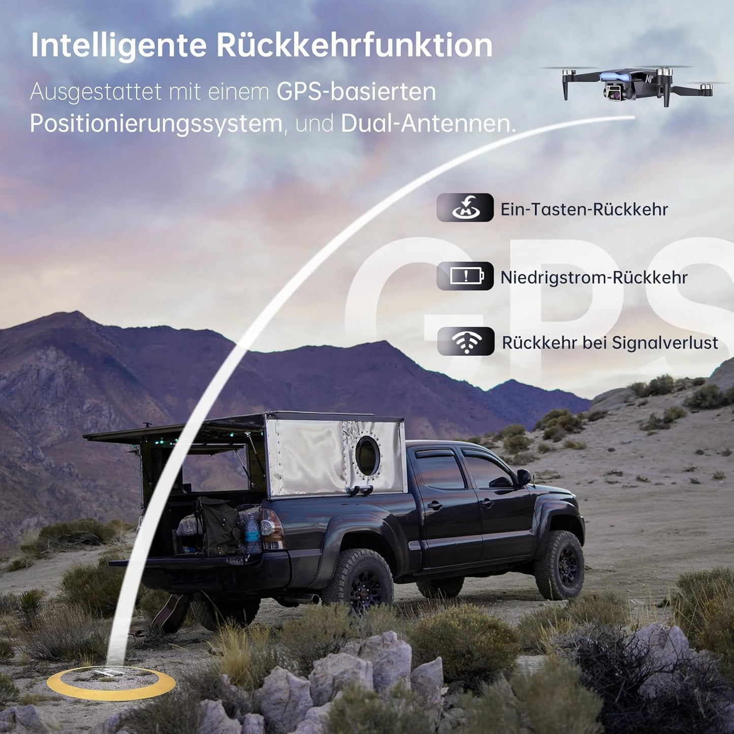 GPS Drohne mit 4K Kamera und Auto-Return Funktion, 1 Drohne Luxuriöser Satinartiger Silber