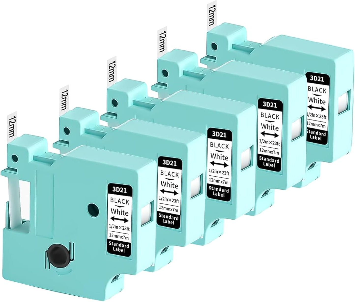 Etikettenbänder 3D21 für Dymo D1, 5er-Pack