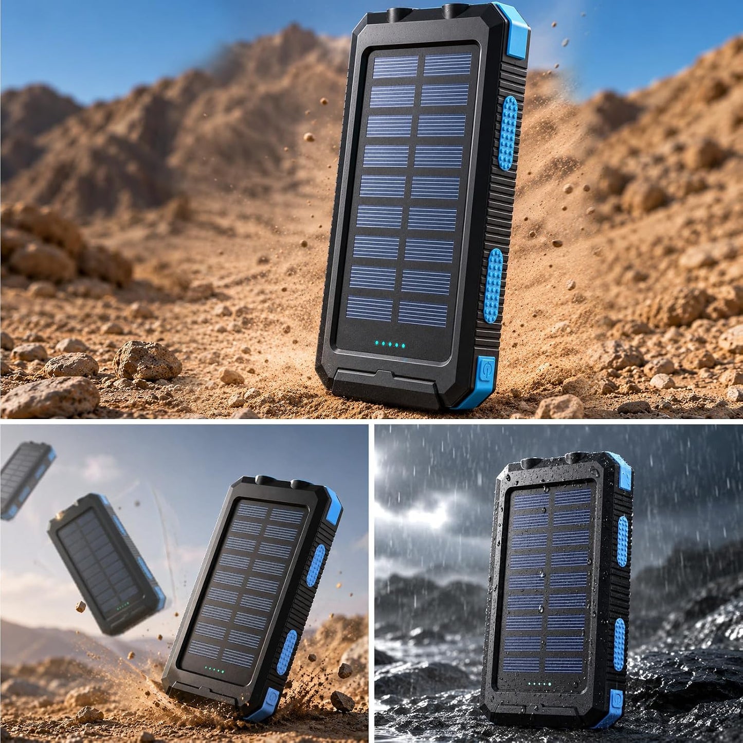 Solar Powerbank mit Taschenlampe