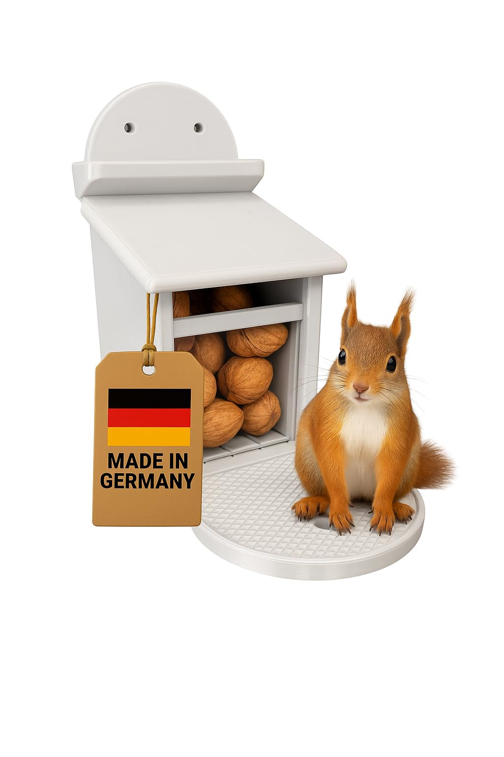 Futterstation für Eichhörnchen, Grau