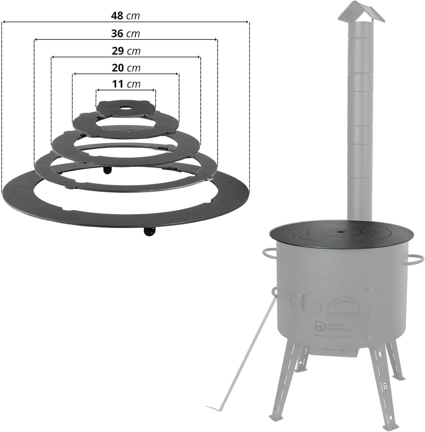 Adapter-Ringe für Eintopfofen, Ring 16