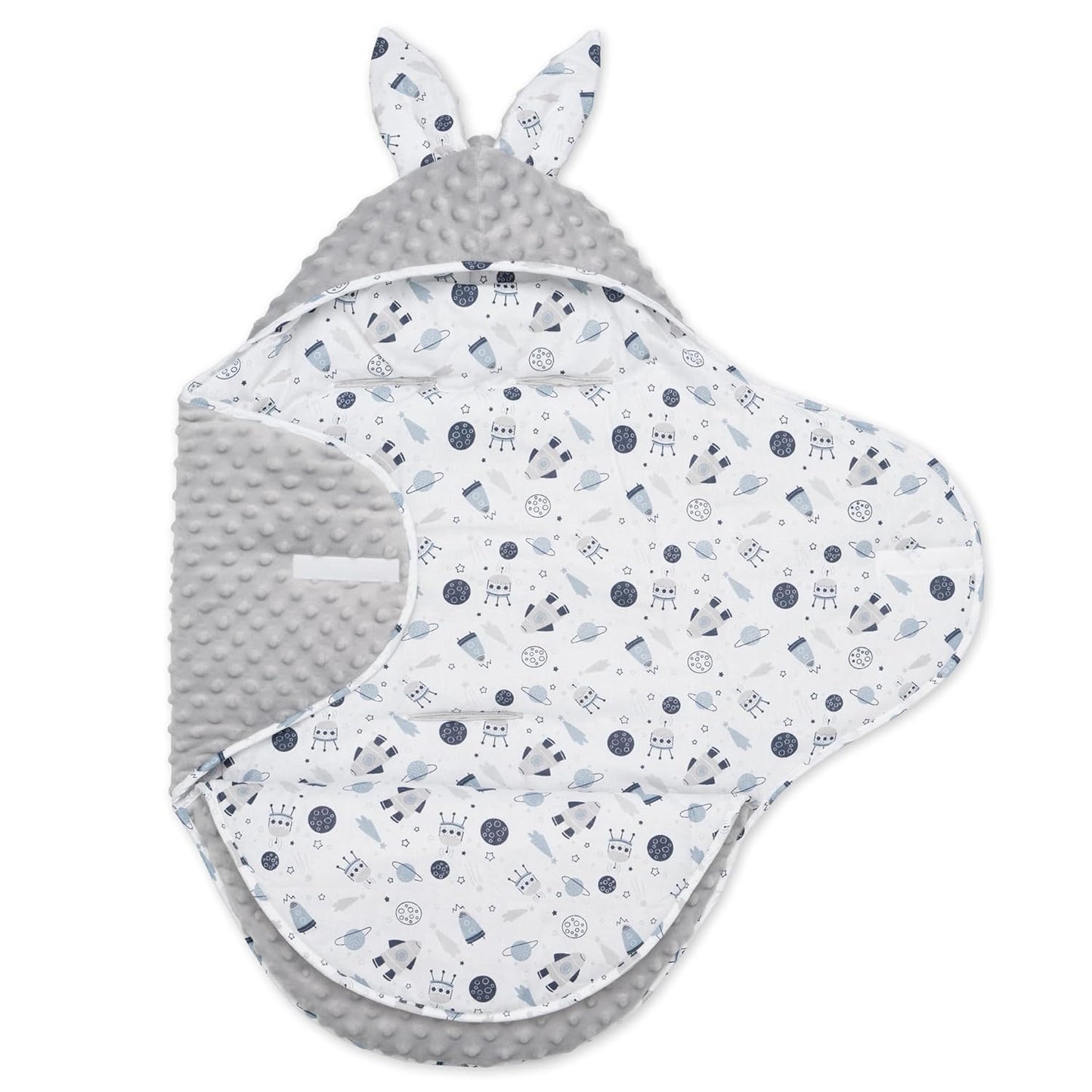 Einschlagdecke für Babyschalen und Kinderwagen mit 3-Punktgurtsystem, Grau - Kosmos