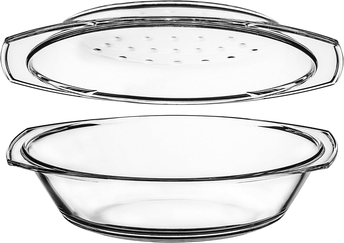 Hitzebeständige Auflaufform mit Deckel, Oval, 2,9 l