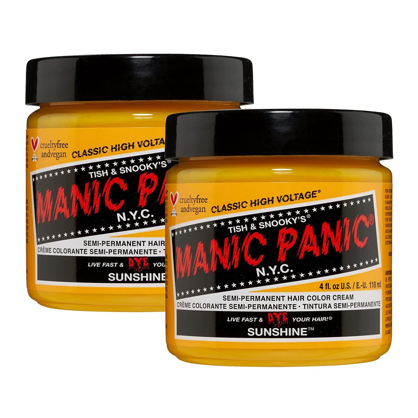 Semi-permanent Hair Color Cream, Sunshine, 118 ml (2er Pack)