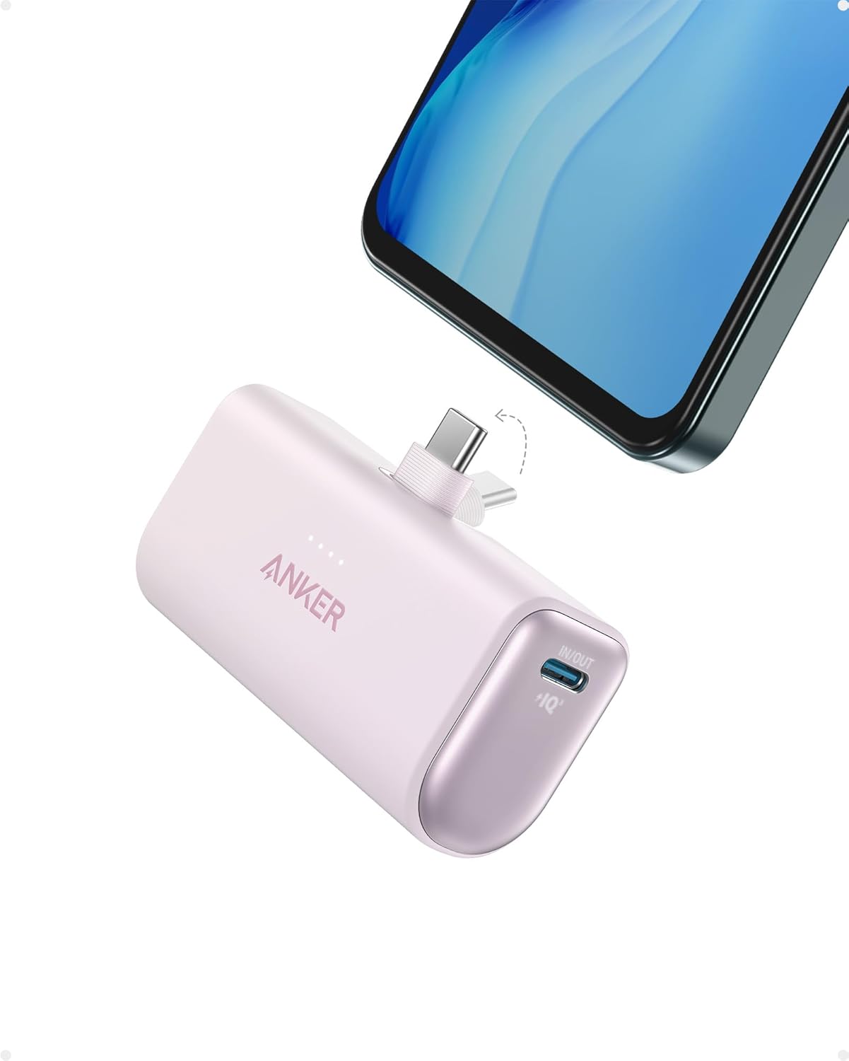 Nano Powerbank 5000mAh mit USB-C, Lila