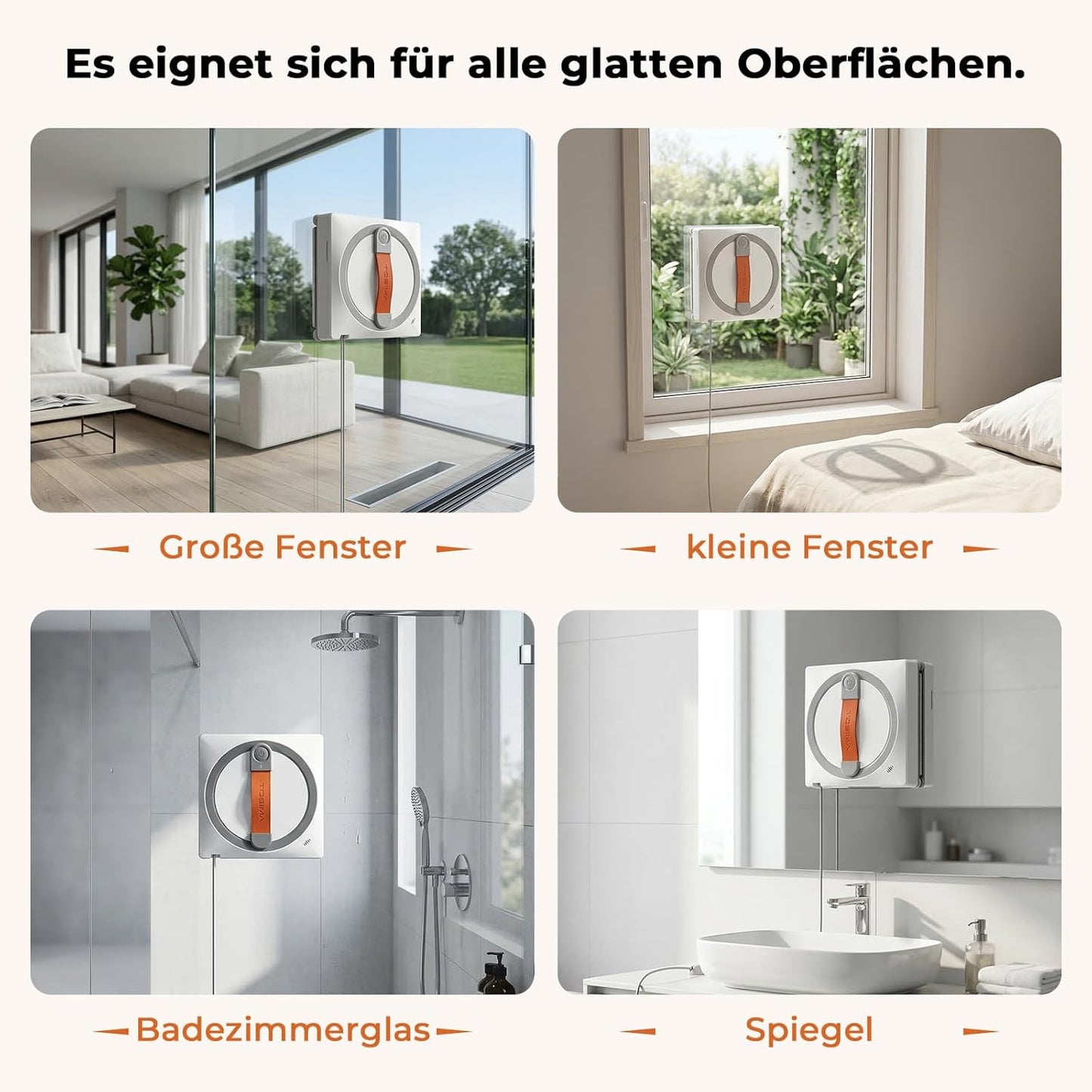 Fensterputzroboter WA9C Pro mit 6 Reinigungsmodi, Weiss