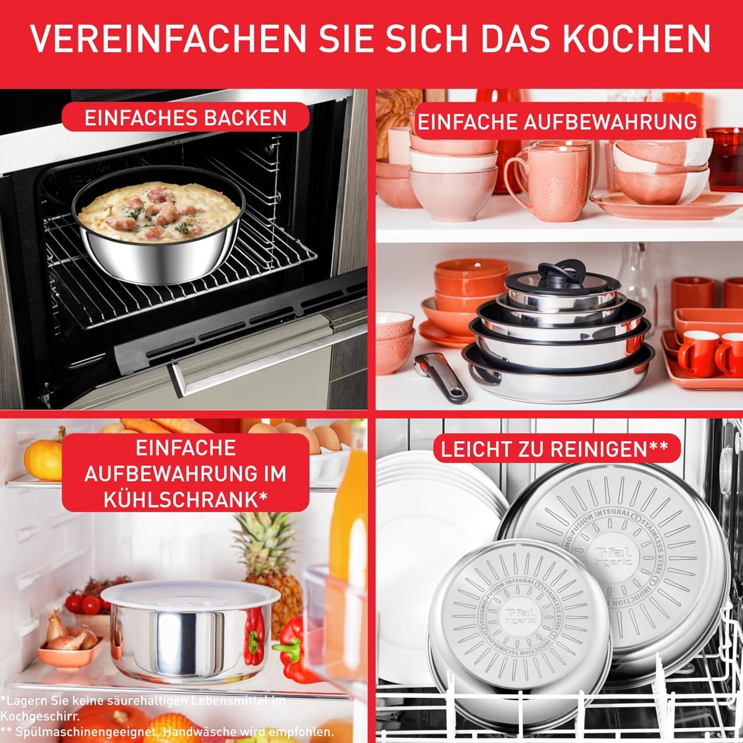 Ingenio Preference On Kasserollenset, Topfset 4-tlg - 16 cm/ 18 cm/ 20 cm/ Premium-Griff