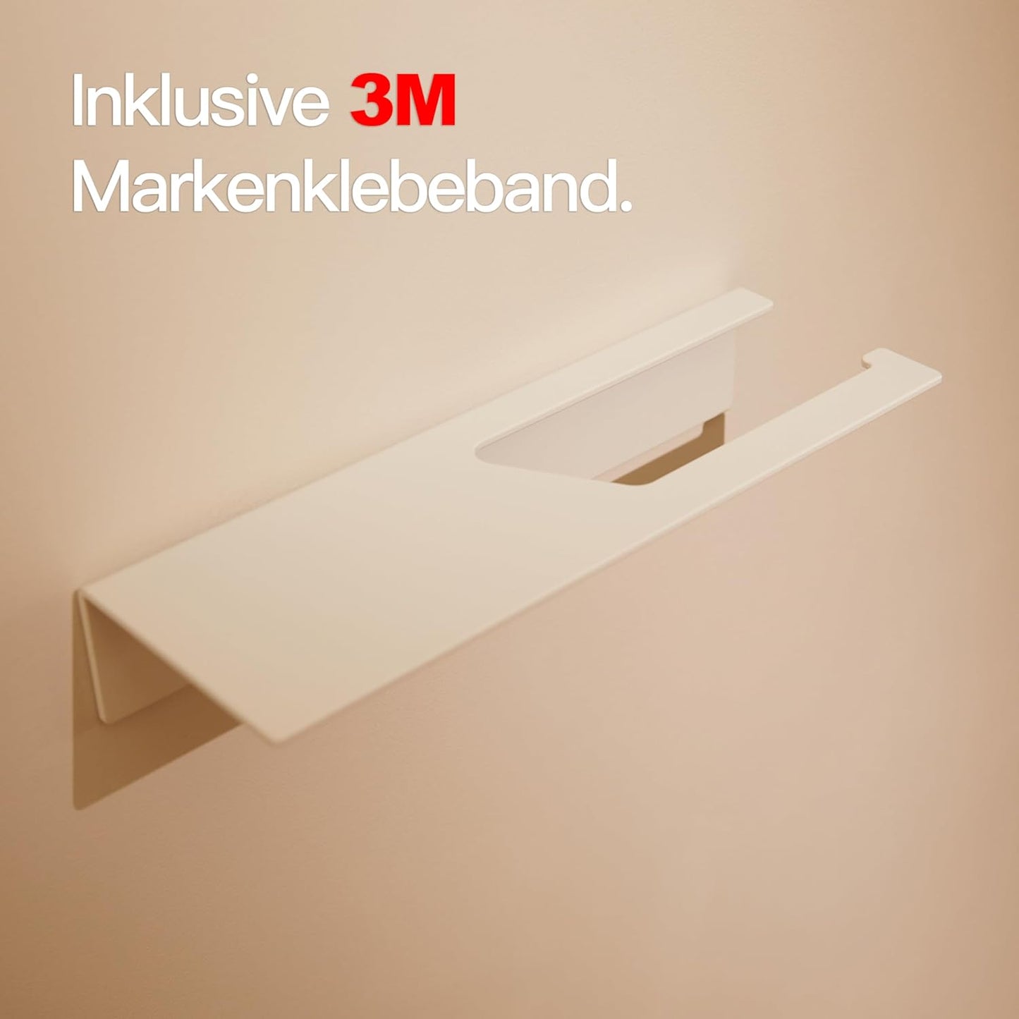 Toilettenpapierhalter zum Kleben mit Ablage, Mit Ablage Matt Weiss