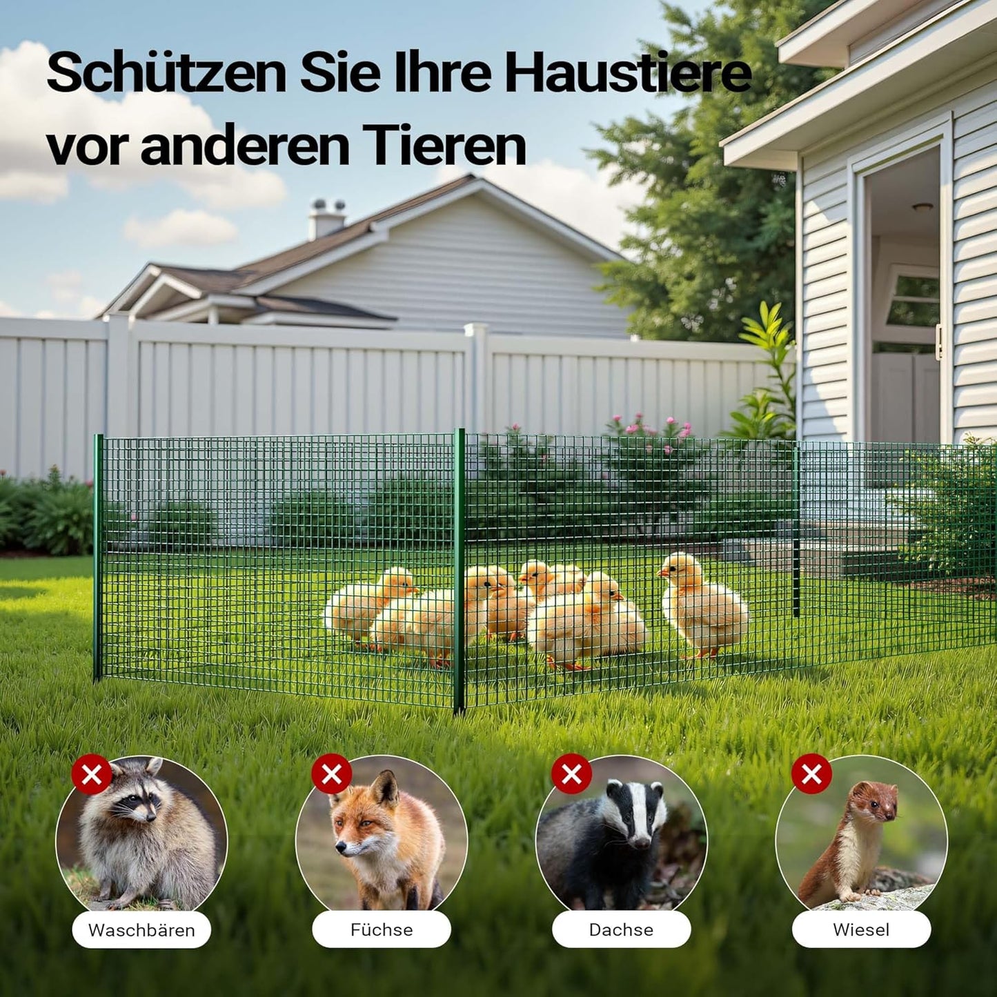Maschendrahtzaun, 50 Cm X 5 M, Grün 1 x 5 m-12 x 12 mm