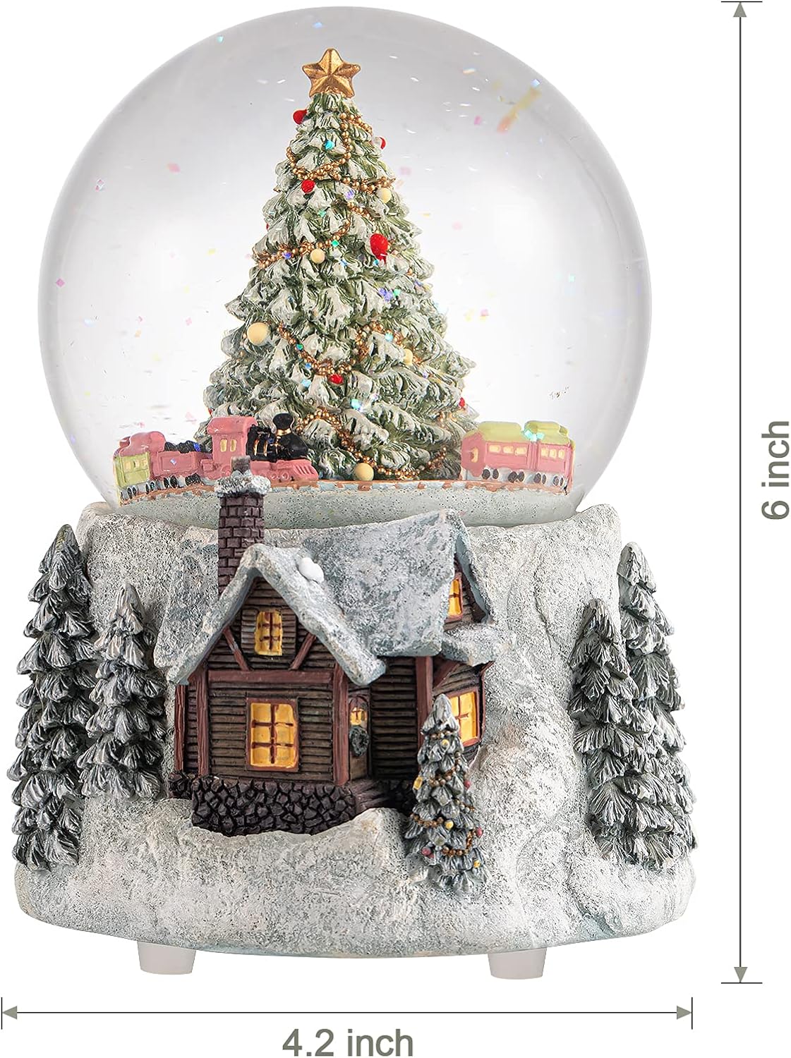 MG-7282 Schneekugel mit Weihnachtsbaum & Zug