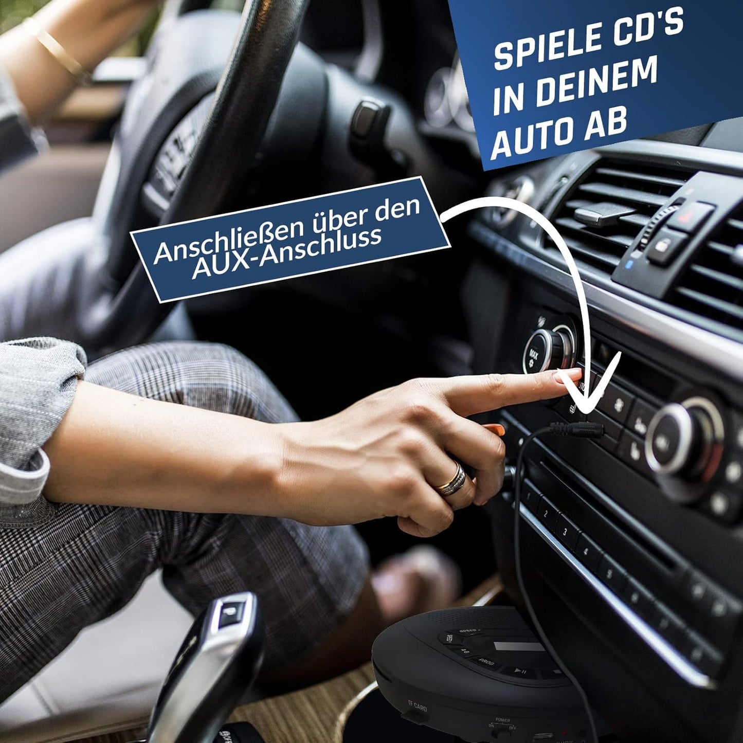 Tragbarer CD-Player mit Lautsprecher, Without Bluetooth