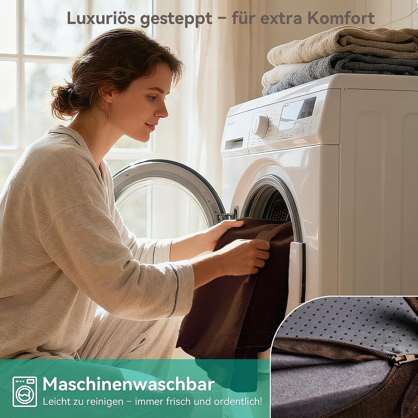 6er-Pack Sitzkissen für Stühle, Braun 6er Pack