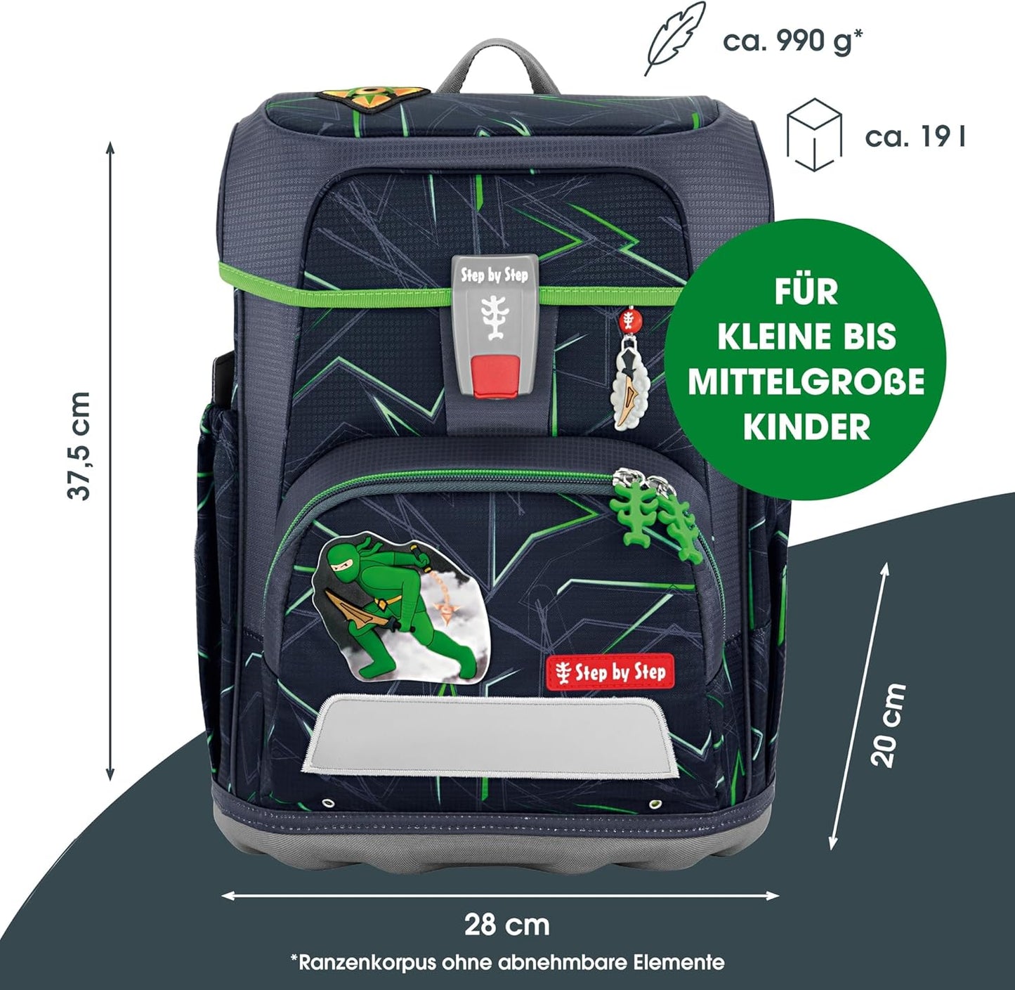 Ergonomisches Schulranzen-Set, Ninja Kimo