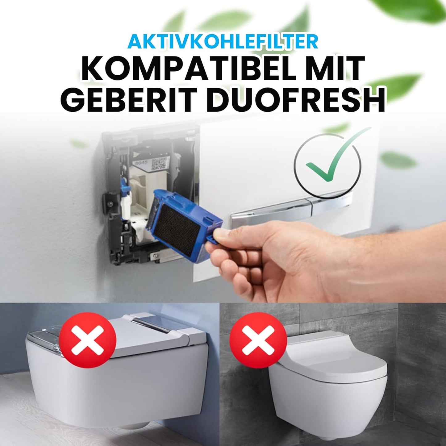 Aktivkohlefilter für Geberit DuoFresh (2 Stück)