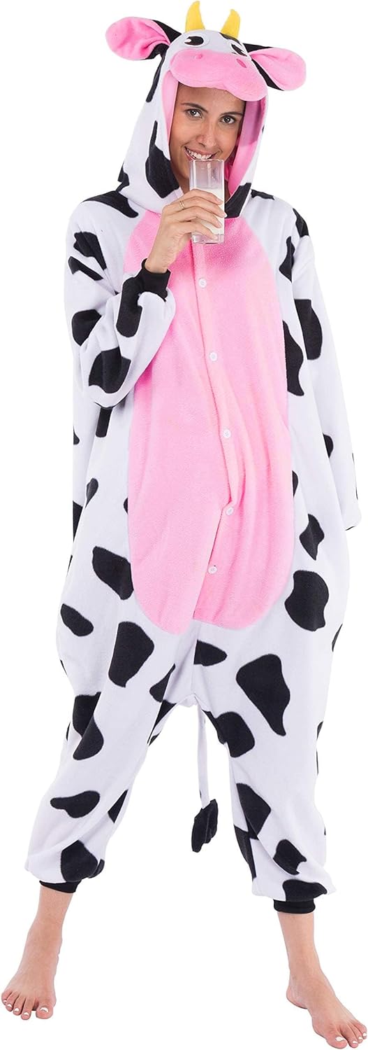 Kuh Tierkostüm Jumpsuit für Erwachsene, M Multicolor