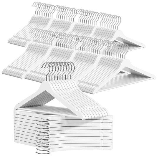100 x Kleiderbügel mit drehbarem Haken, Weiss 100 count