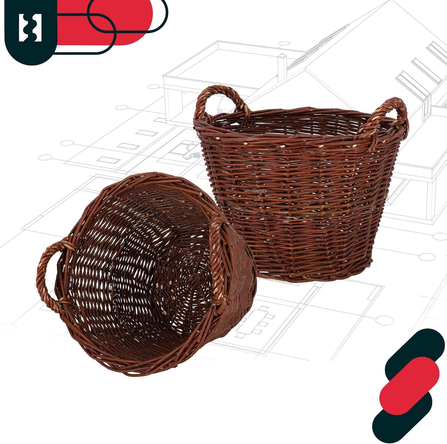 Weidenkorb für Kaminholz, ø 35 cm