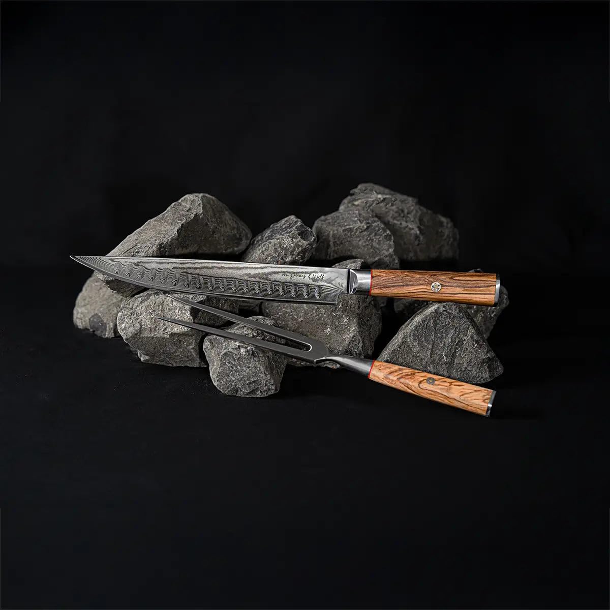 Damast Tranchierbesteck-Set