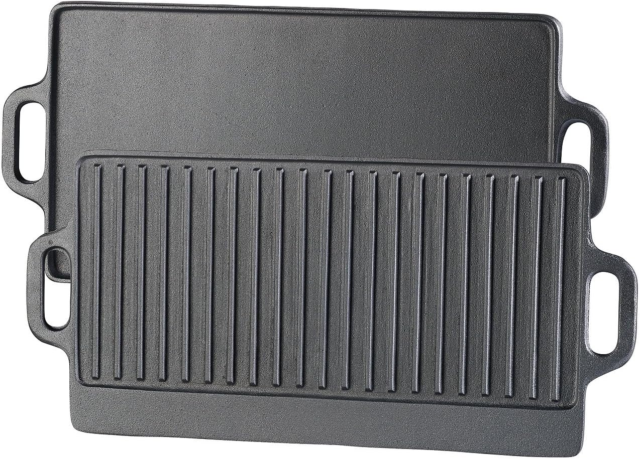 2er-Set Gusseiserne Wende-Grillplatten, 2er- Set 51 x 23,5 cm