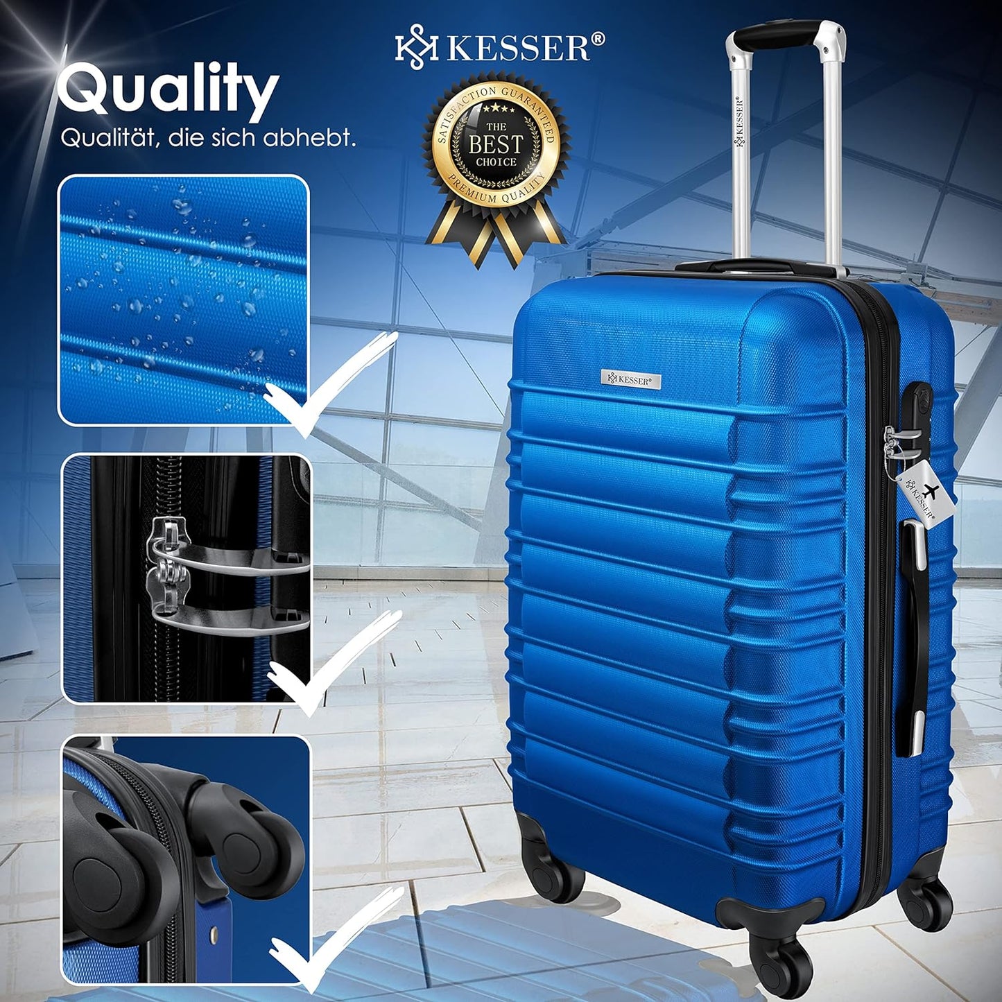 Hartschalenkoffer-Set, Blau