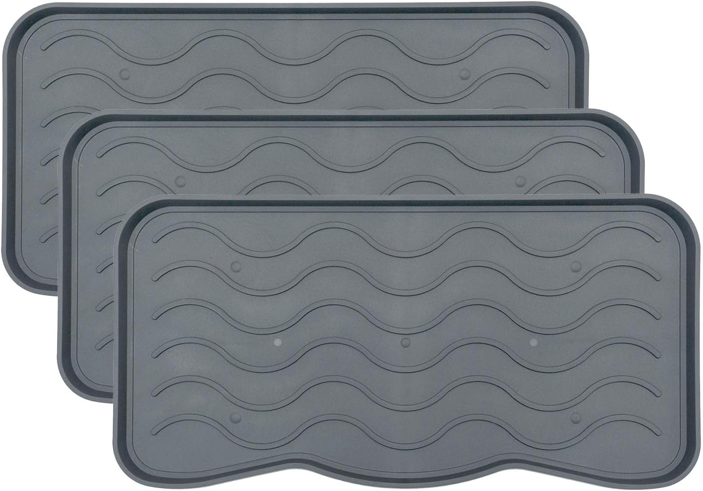 3-teiliges Schuhabtropfschalen-Set, Grau 38 x 75 cm 3 Stück