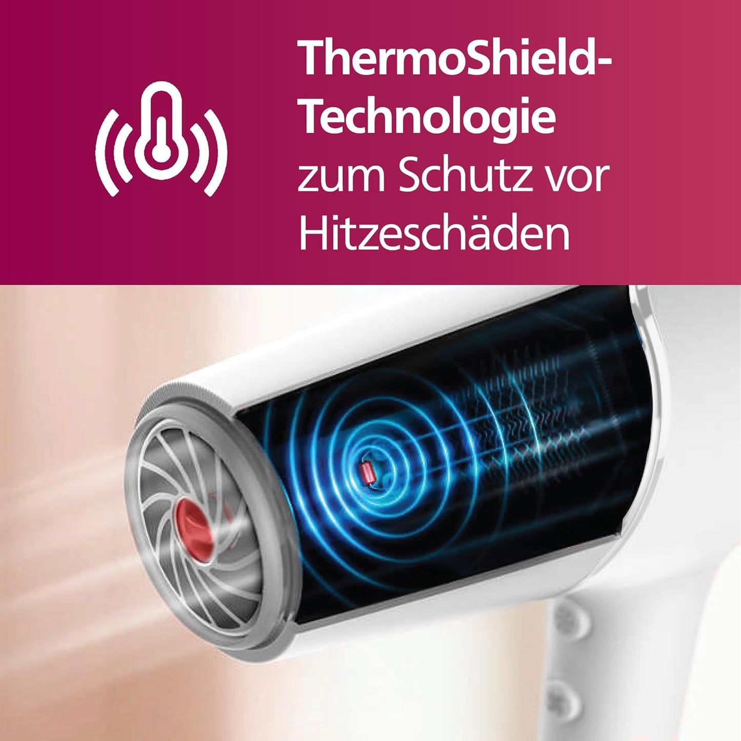 Haartrockner BHD500/20 mit ThermoShield und Ionisierung, BHD500/20 Weiss Metallic