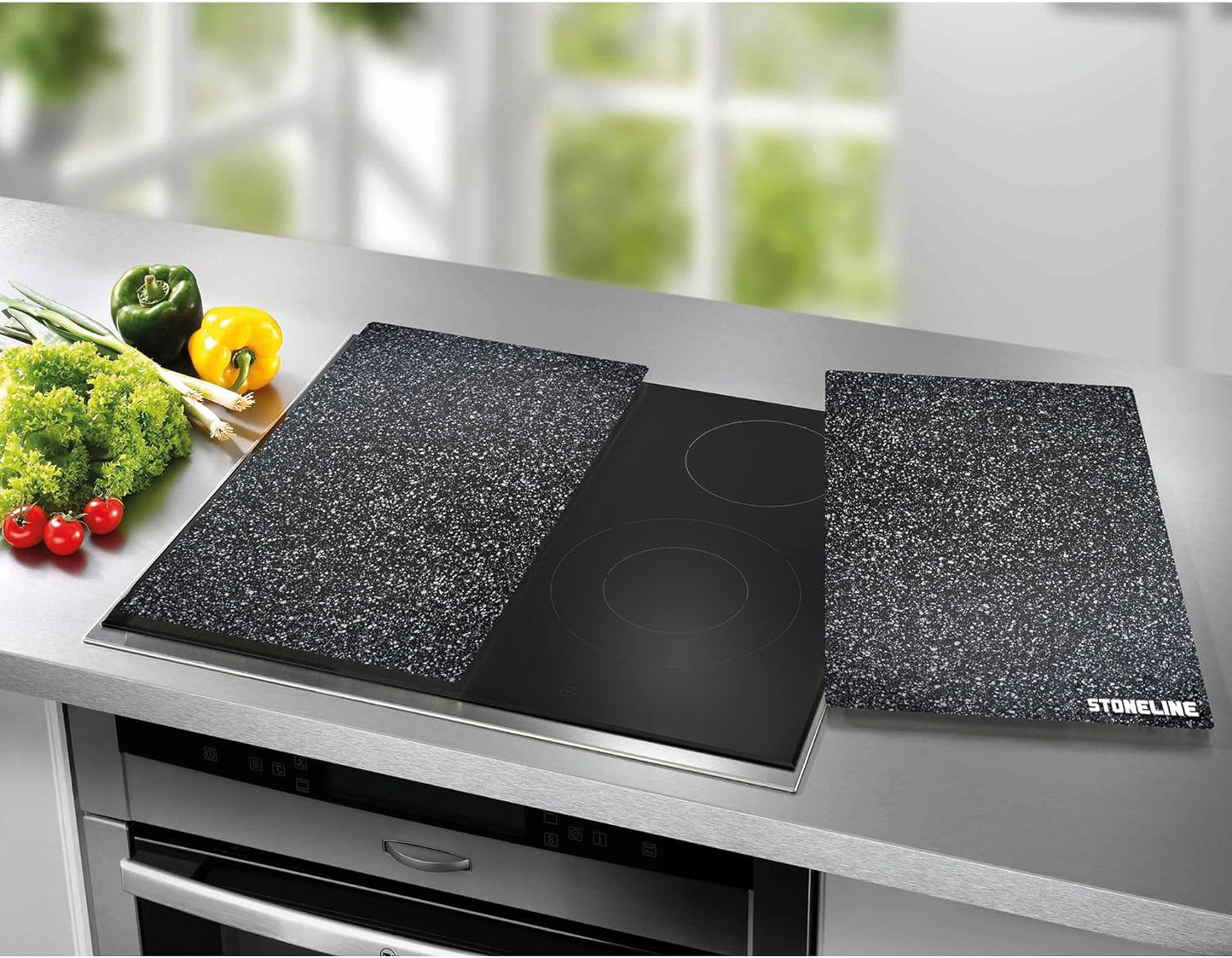 Herdabdeck- und Schneideplatten-Set aus Glas (2-teilig), 2tlg (52 x 30 x 0,5 cm)