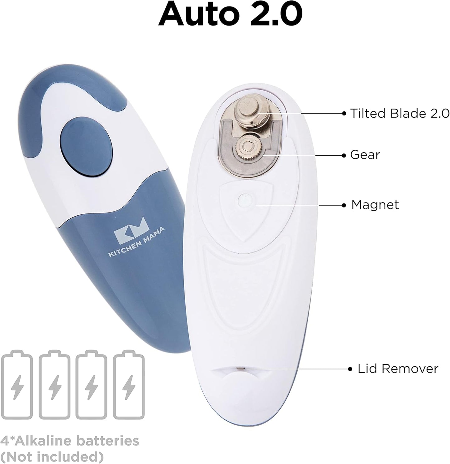 Elektrischer Dosenöffner Auto 2.0, freihändig, Blaugrau