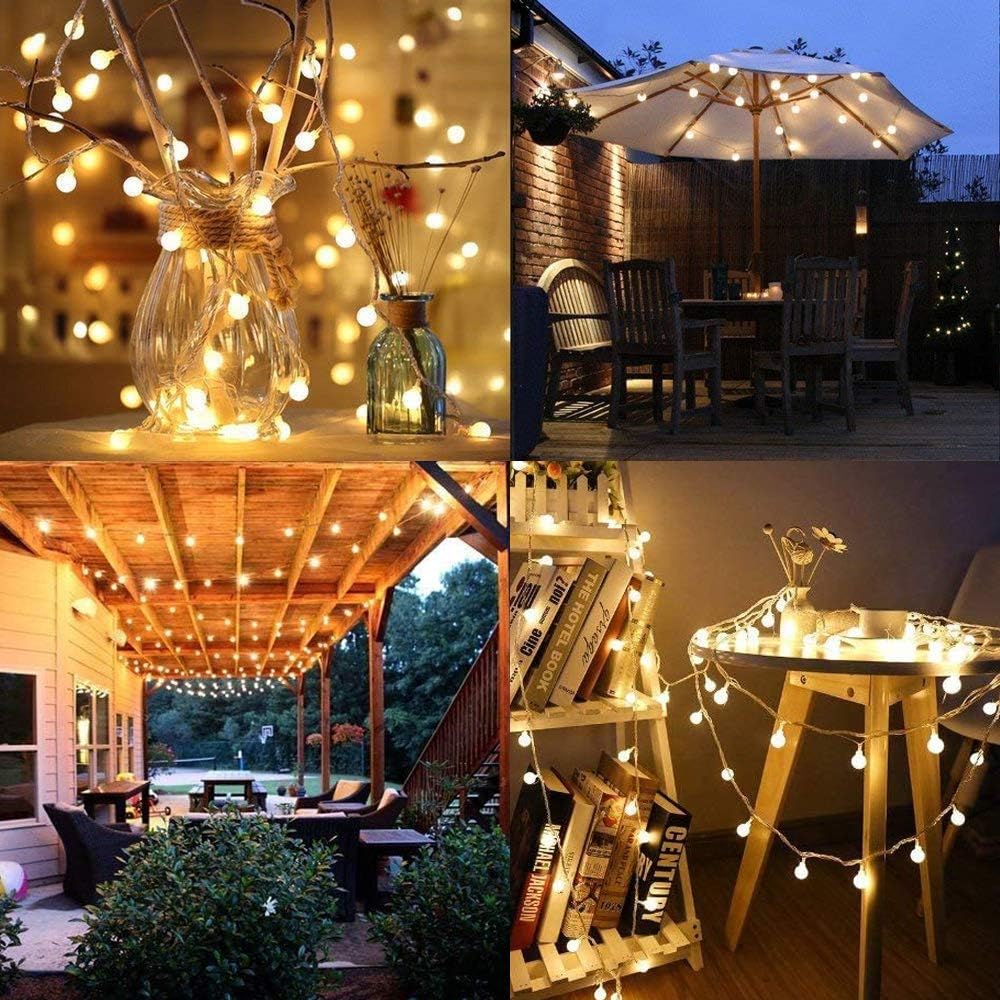 Lichterkette Kugel, 100LED Warmweiss