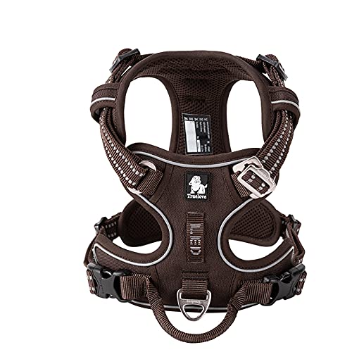 Reflektierendes Truelove No Pull Hundegeschirr, verstellbar, XL Brown