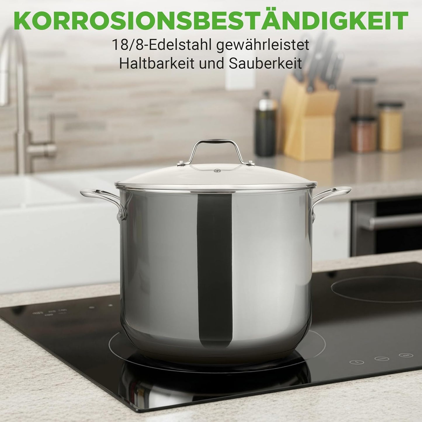 Grosser Suppentopf 11,5L Edelstahl Induktion, 11 Liter