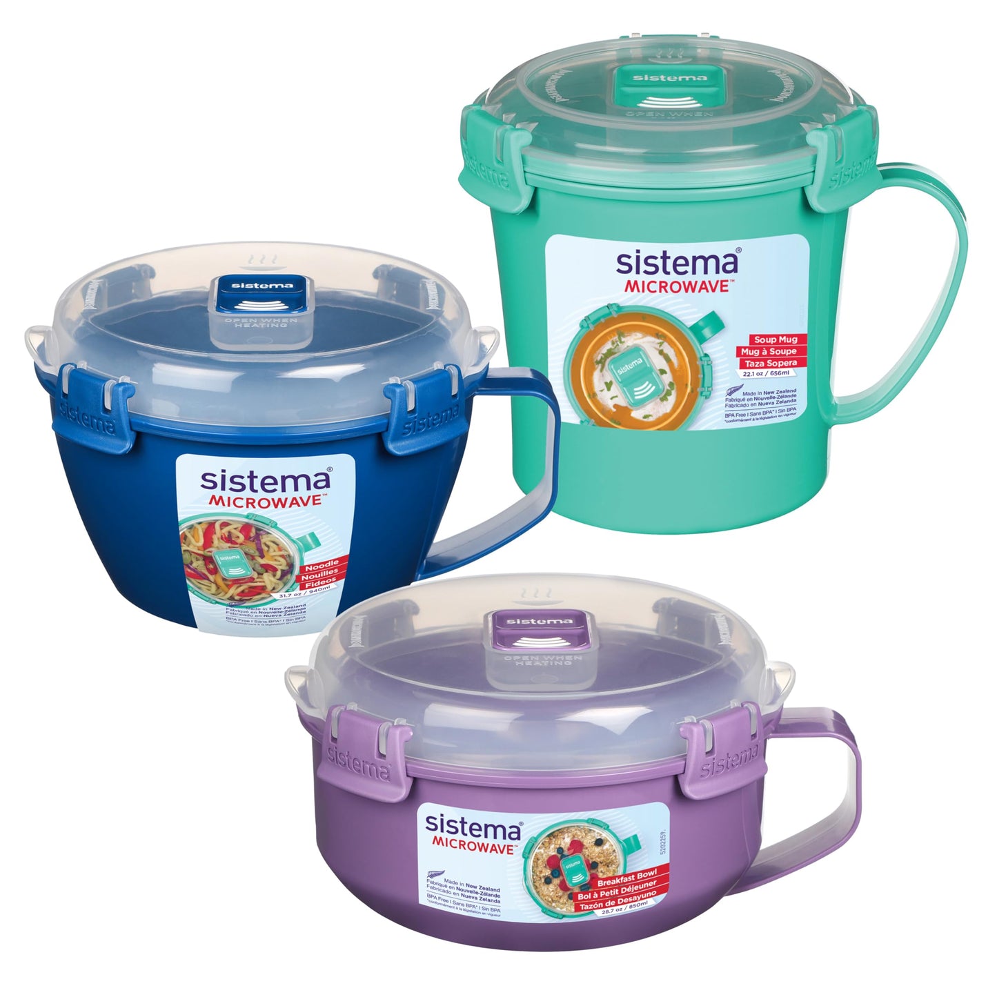 3er-Set Mikrowellen-Behälter mit Dampfventil, Assorted Sizes (3 Count)
