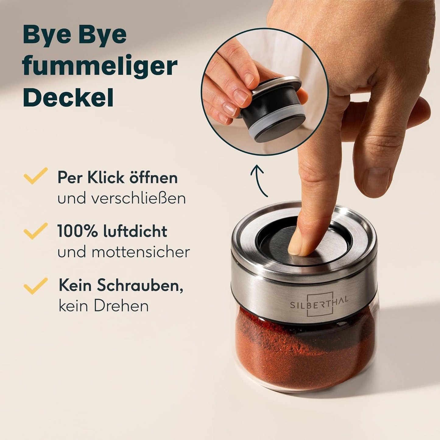 Gewürzgläser-Set mit Klickdeckel, 12x 100 ml, Set 12x 100 ml
