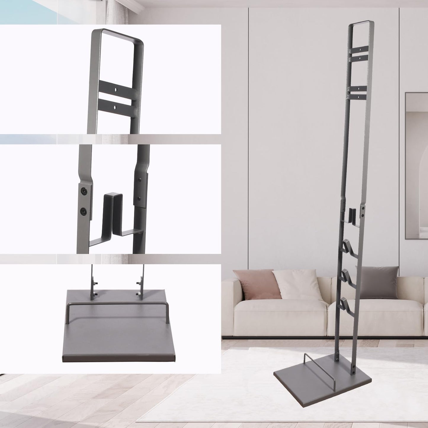 Staubsaugerständer für Dyson V6 bis V15 und DC30 bis DC74 Modelle, Grau