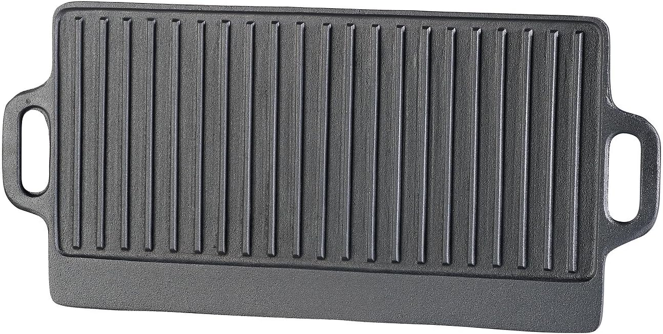 Gusseiserne Wende-Grillplatte (51 x 23,5 cm), 51 x 23 cm