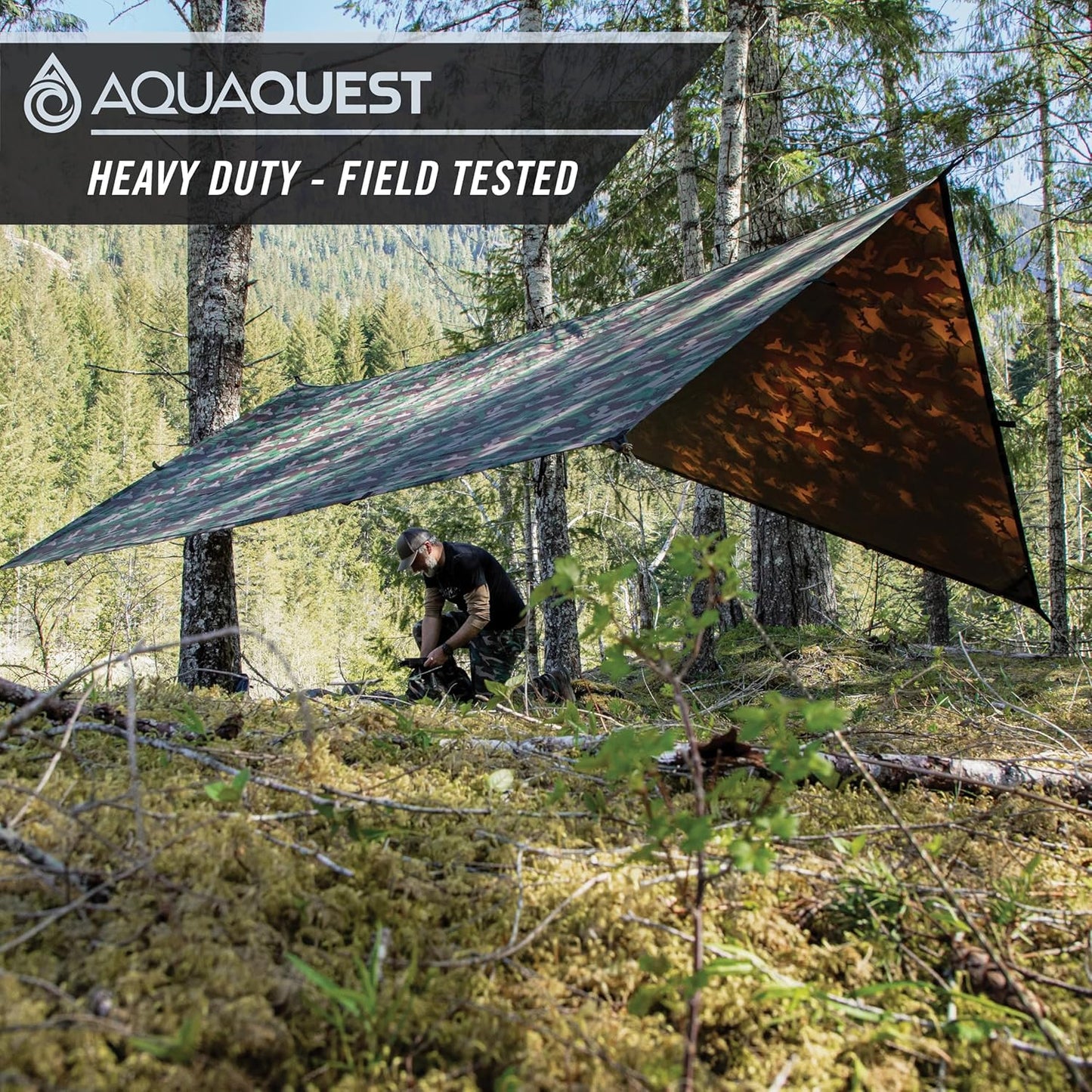 Wasserdichte Campingplane, 6x4 m, 6 x 4 m Waldtarn