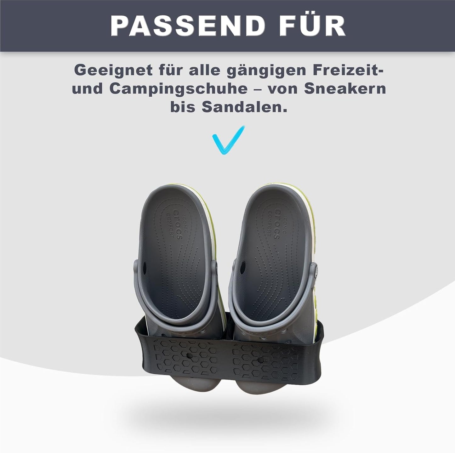 Schuhhalter für Camper und enge Räume, Schwarz