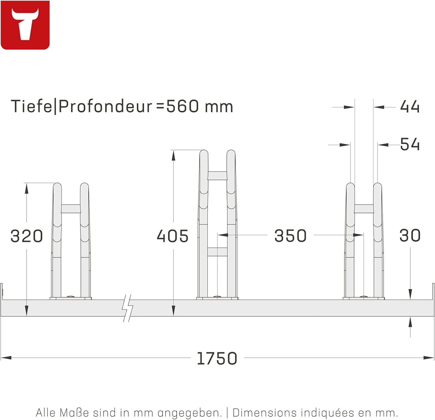 Veloständer für 5 Räder, 5 Räder