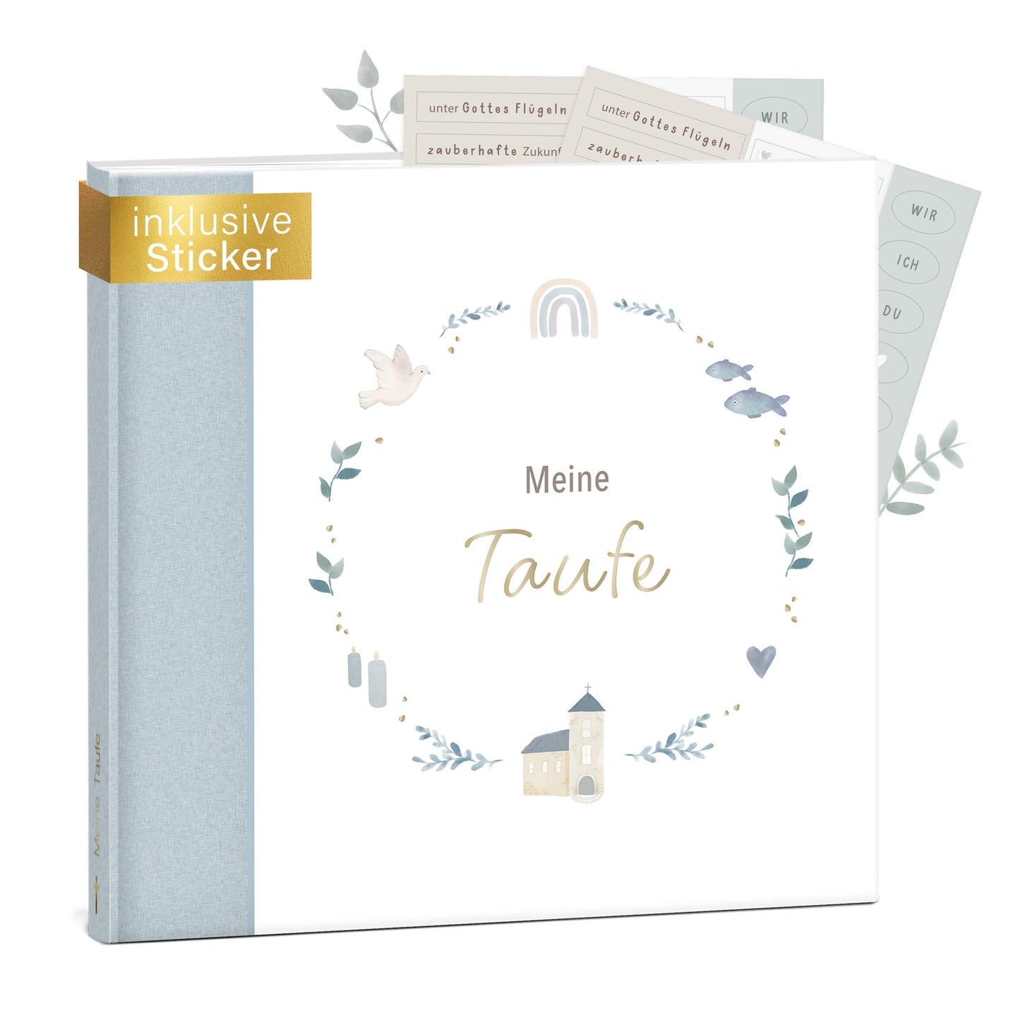 Taufalbum mit Stickerset, Blau mit Stickerset