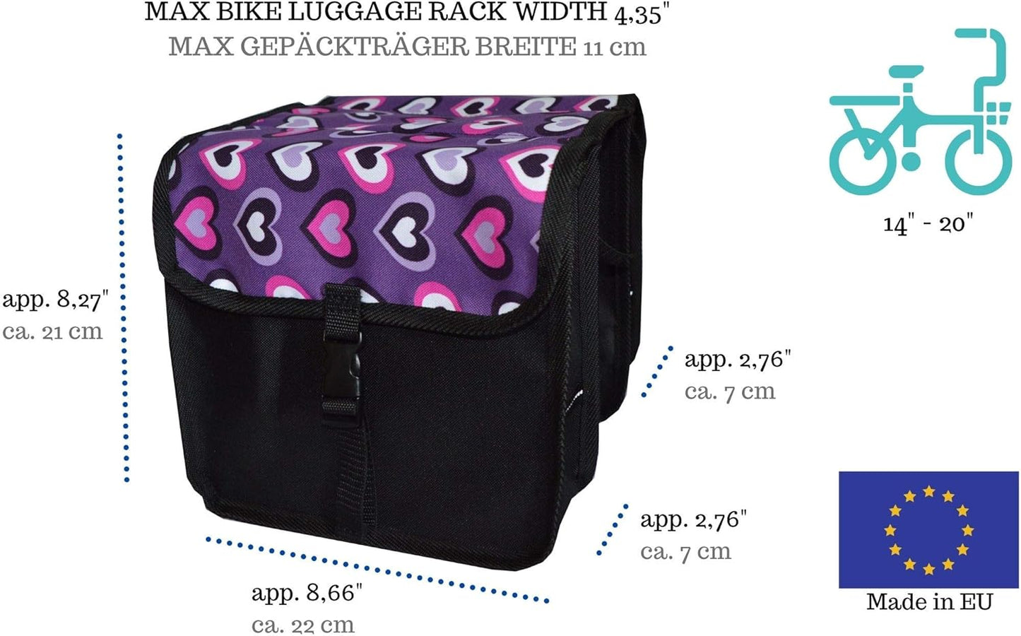 Velo-Satteltasche für Kinder, 6. Mini - Herz
