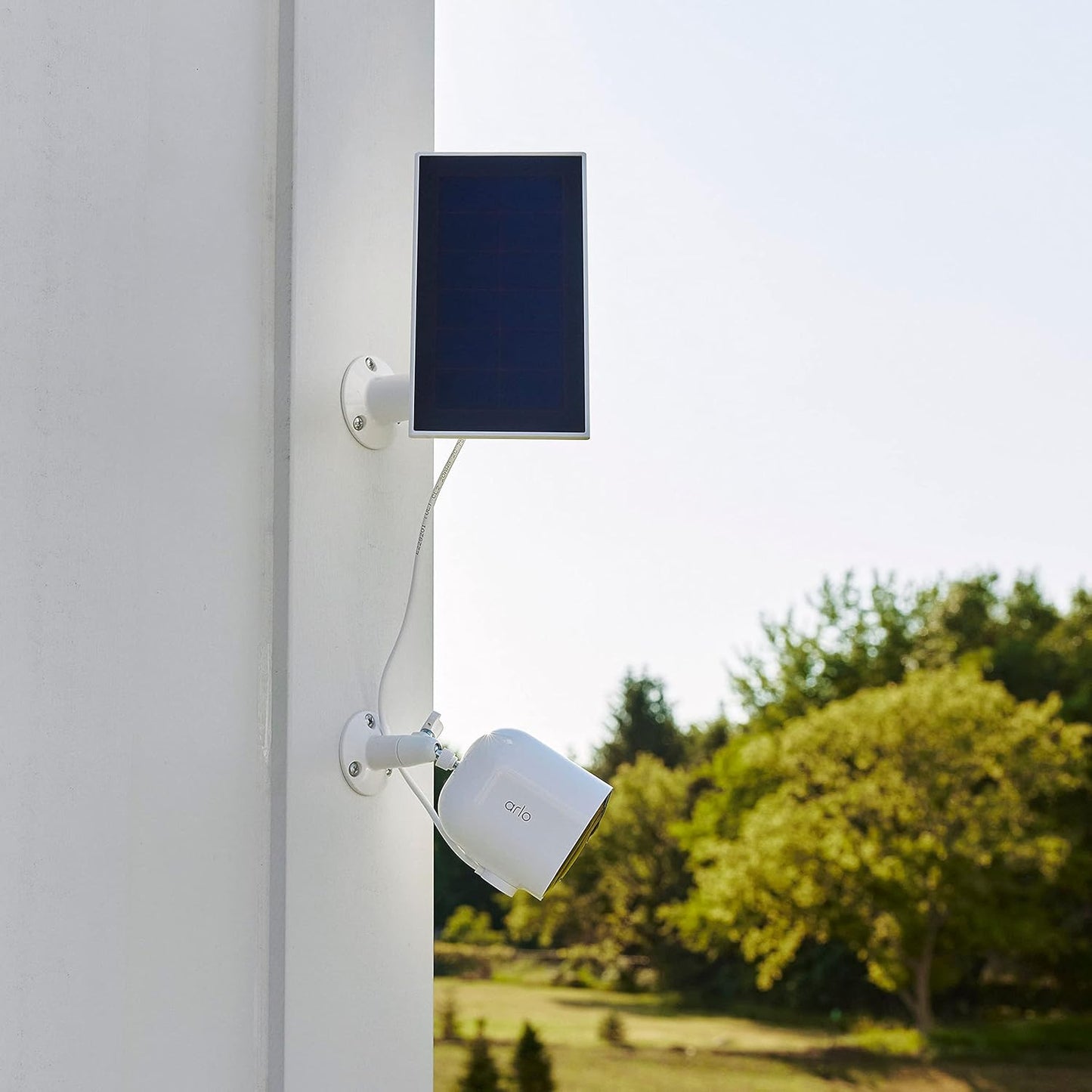Solarpanel-Ladegerät für Überwachungskameras, Weiß Arlo Ultra 2 + Pro 5 + Go 2 Solar-Ladegerät