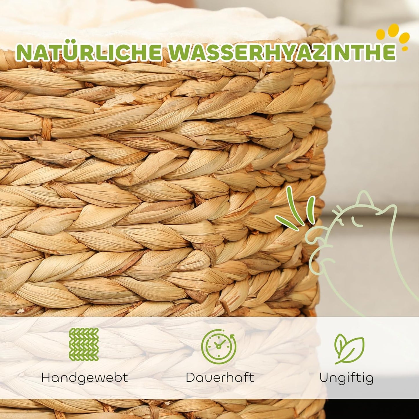 Kratztonne mit Höhlen und Kissen, Braun 40L x 40B x 50H cm