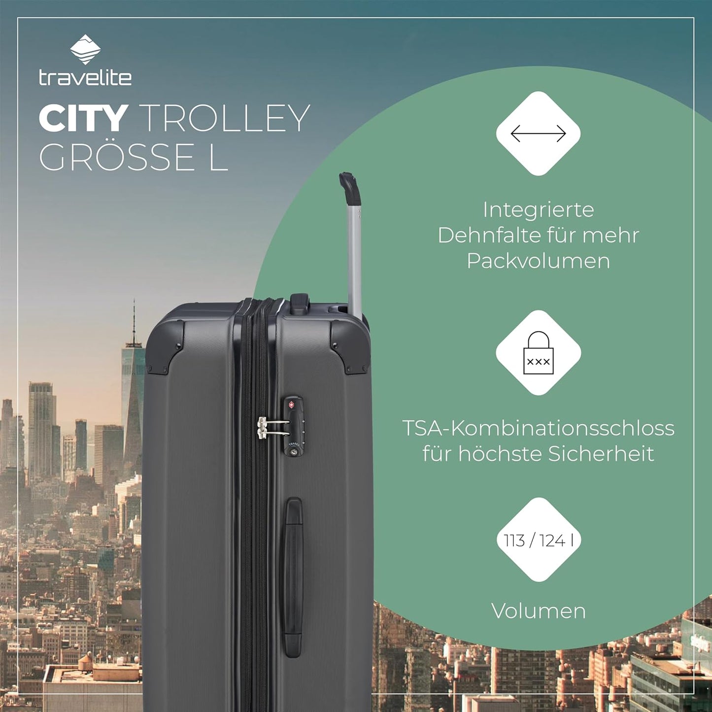 CIty, Trolley Größe L erw. (77 cm) Anthrazit (Grau)